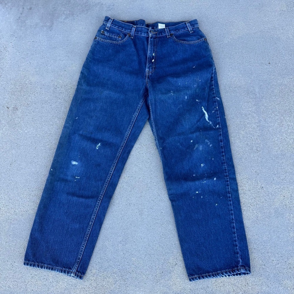 Vintage Levi's 36x30 Mens Relaxed Straight Leg Jeans Dark Wash 100% Cotton
